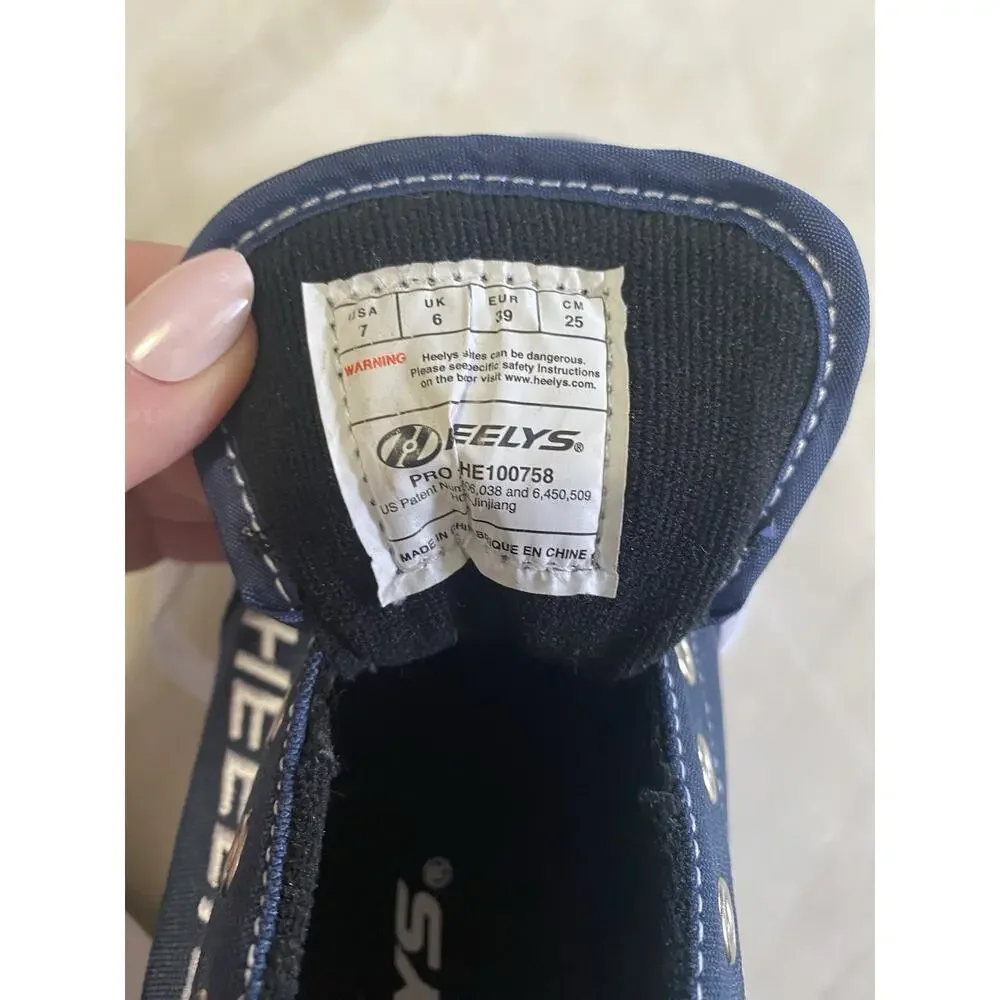 Heelys Pro 20 HE100758 Blue Canvas Lace Up Lifestyle Sneakers Shoes Sz 7